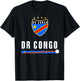 Retro DR Congo Flag Congolese Pride Lovers T-Shirt - T-Shirt | Black