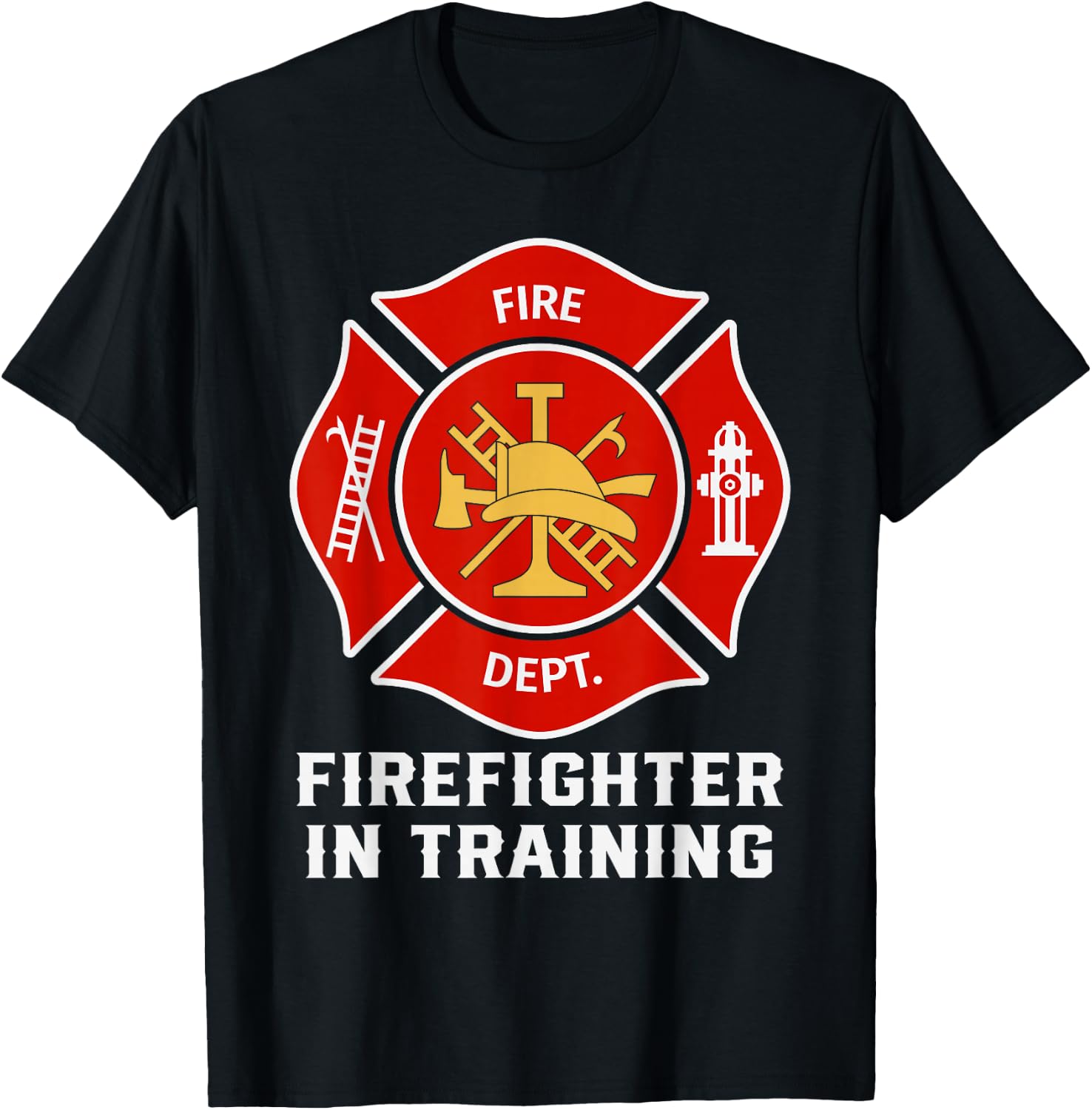 Firefighter In Training Fire Man Firefighter Day Gift T-Shirt - T-Shirt | Black