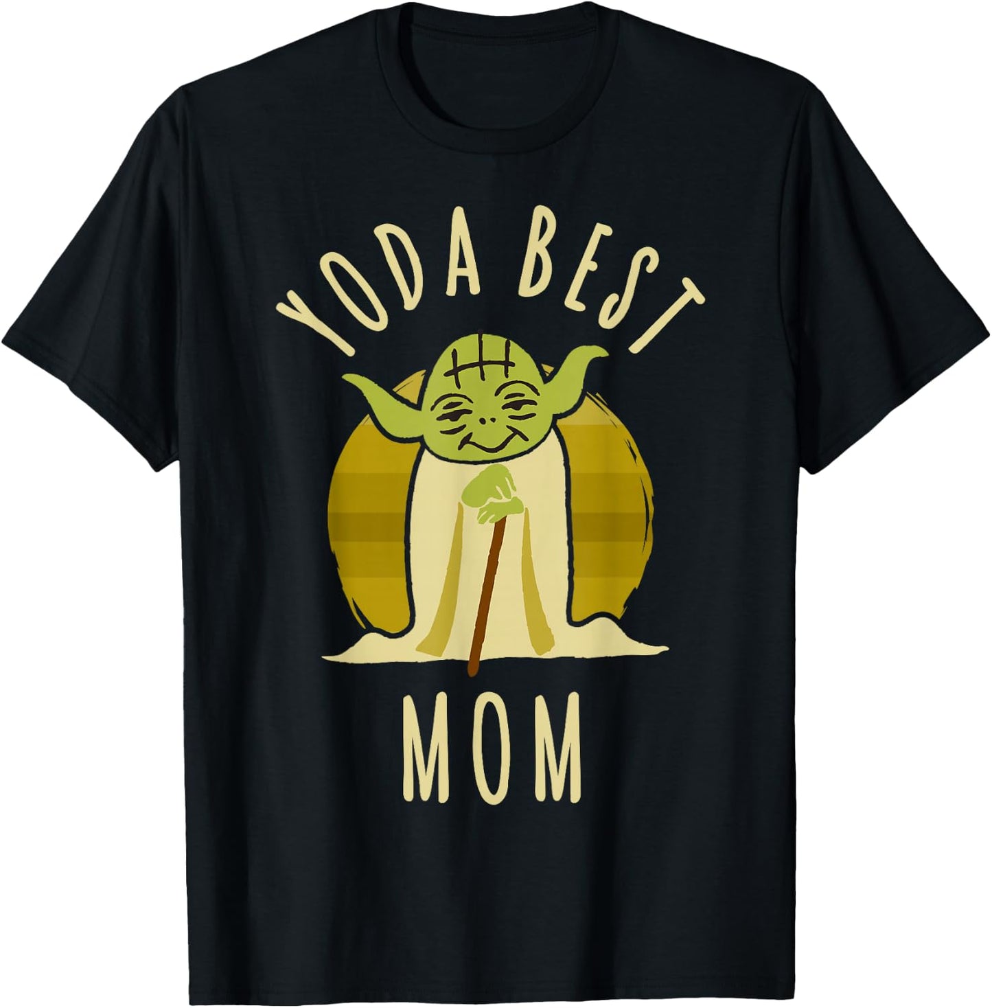 Star Wars Yoda Best Mom Cartoon Yoda T-Shirt - T-Shirt | Black