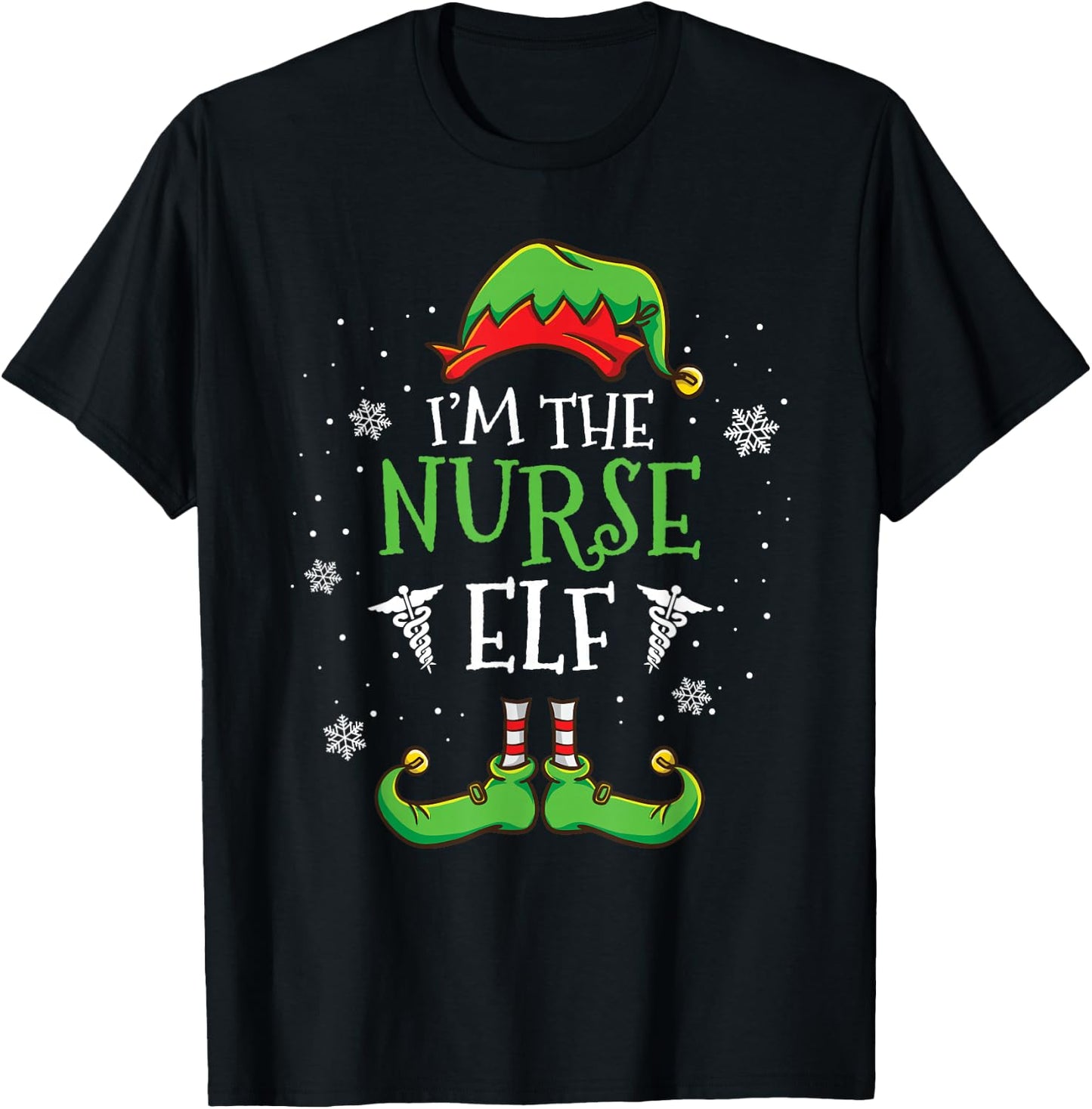 Im The Nurse Elf Christmas T-Shirt - T-Shirt | Black