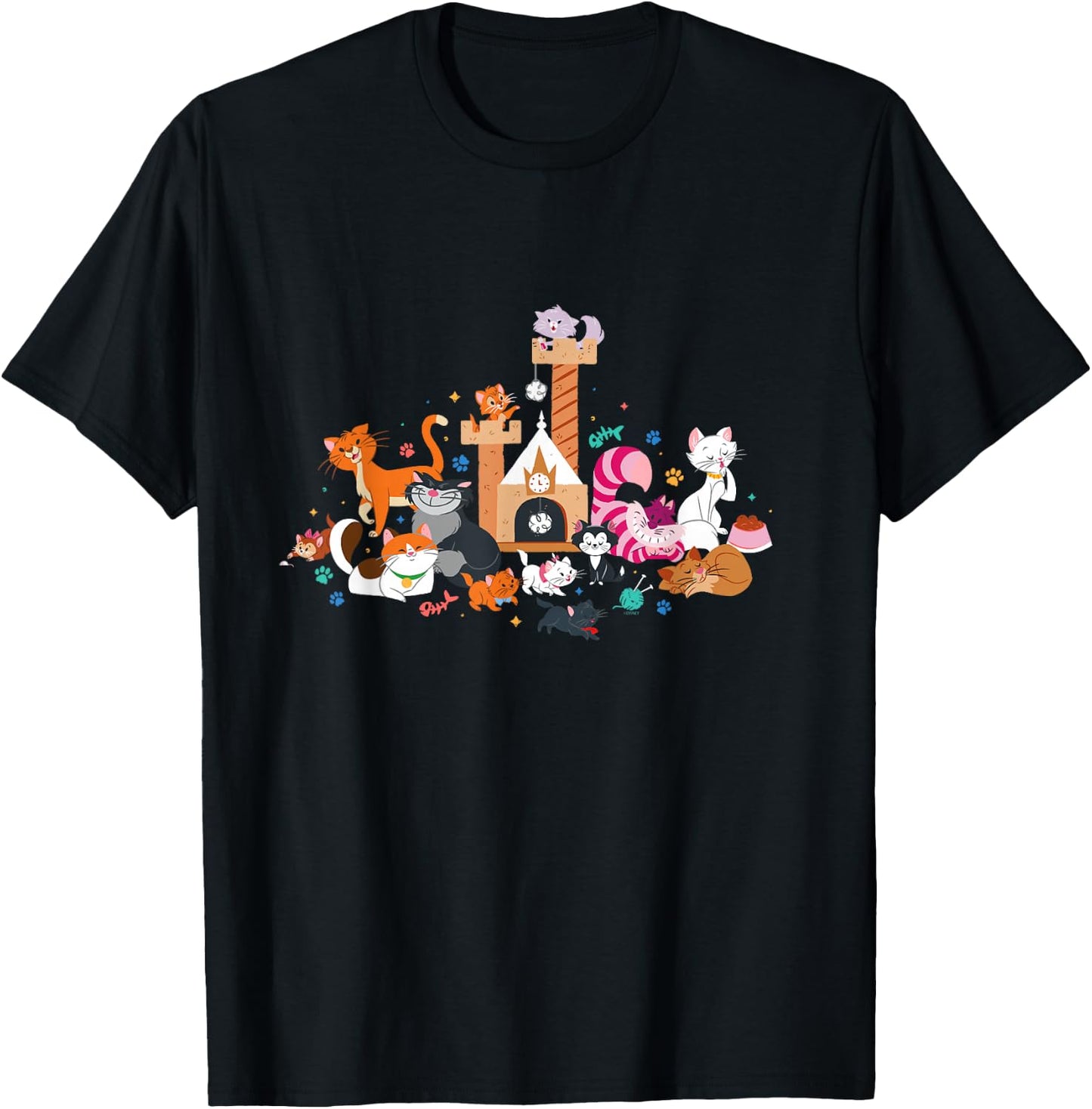Disney Cats Kitten Friends T-Shirt - T-Shirt | Black