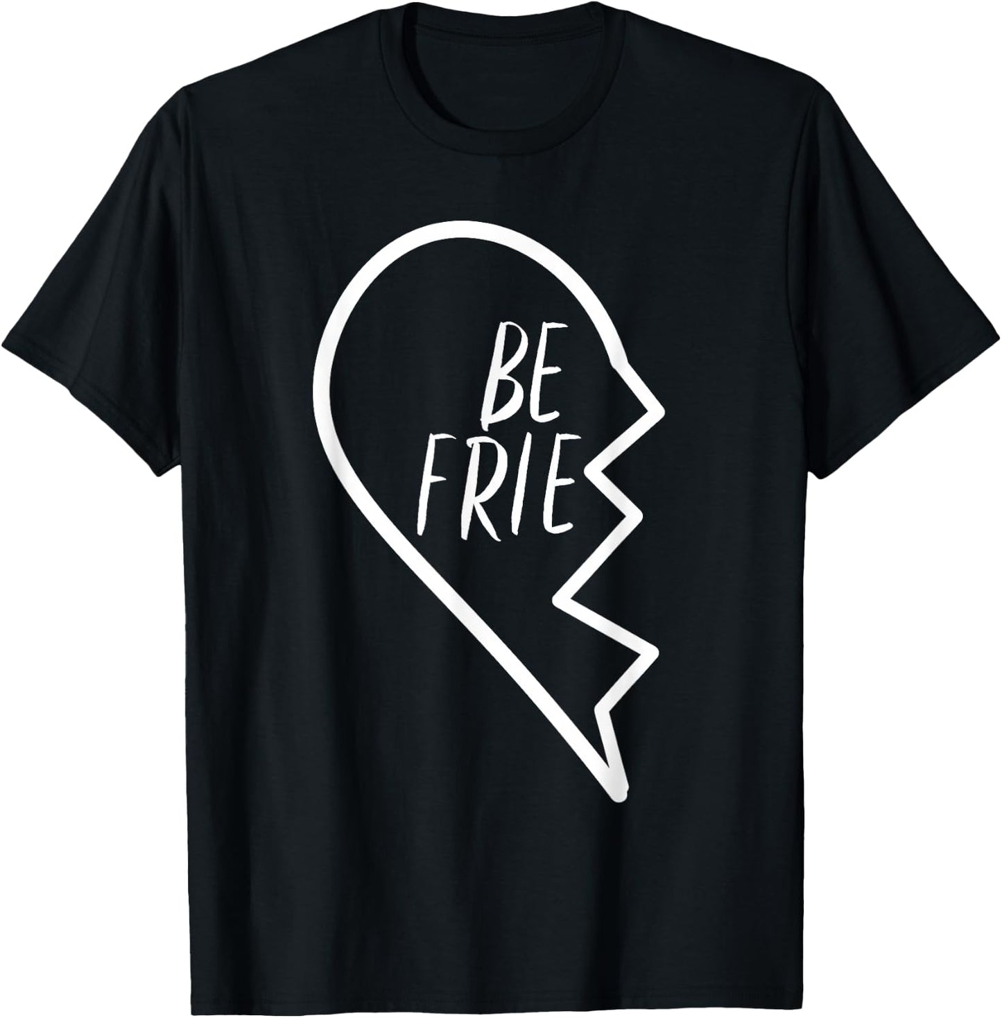Best Friends Apparel Matching Broken Heart First Half #1 T-Shirt - T-Shirt | Black