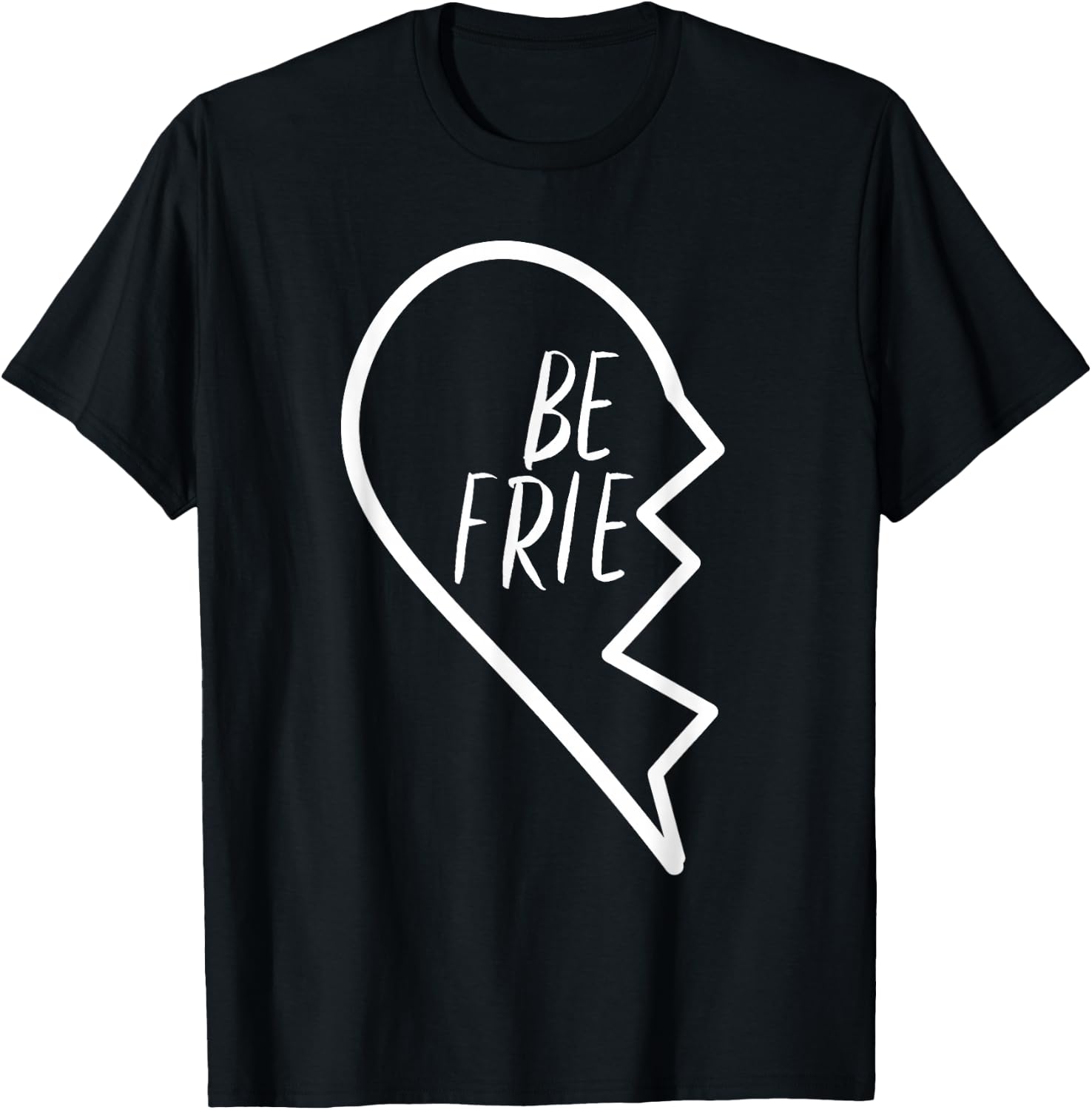 Best Friends Apparel Matching Broken Heart First Half #1 T-Shirt - T-Shirt | Black