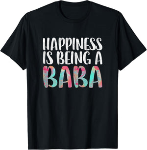 Happiness Is Being A Baba Shirt Women Mothers Day T-Shirt - T-Shirt | Black