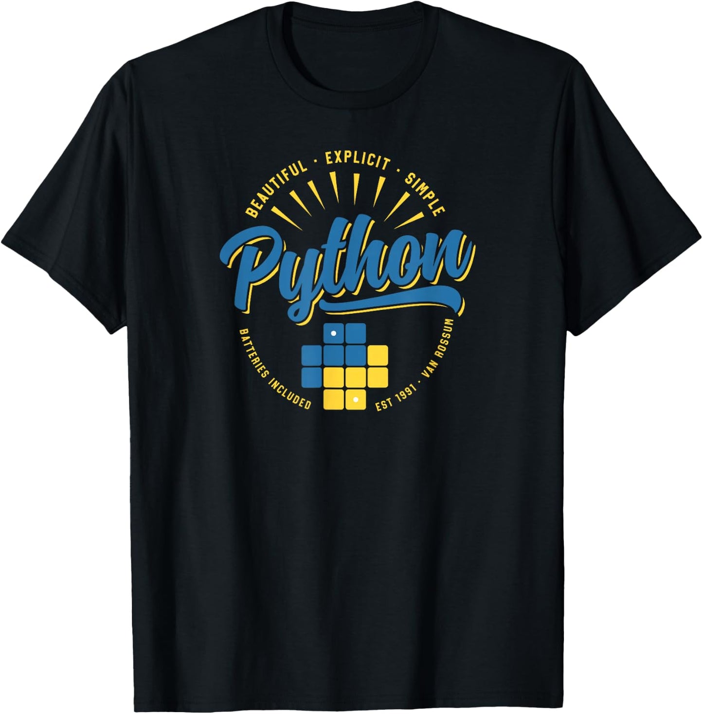 Vintage Python Programming Language T-Shirt - T-Shirt | Black