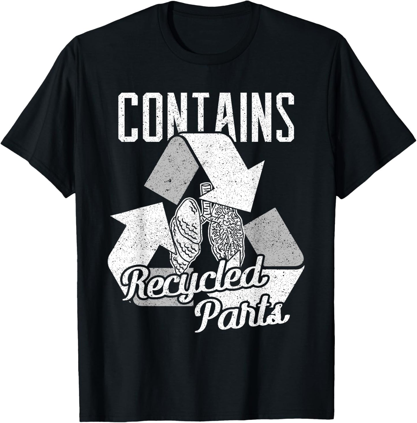 Contains recycled parts, lung transplant T-Shirt - T-Shirt | Black