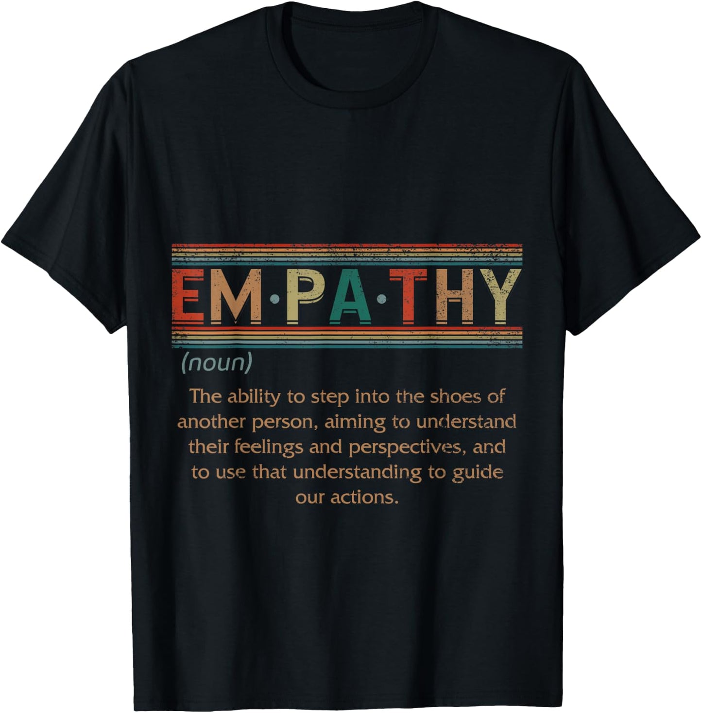 Empathy Definition Inspirational Empathetic Mental Health T-Shirt - T-Shirt | Black