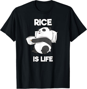 Panda Rice Is Life Rice Cooker T-Shirt - T-Shirt | Black