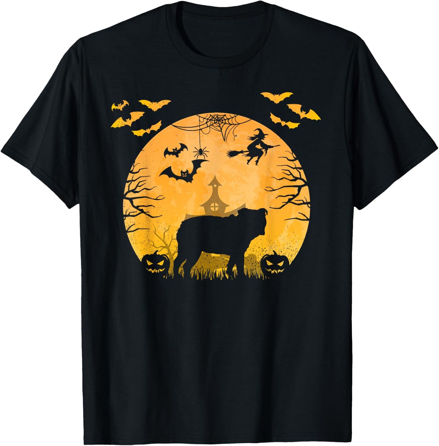 Funny Halloween Dog English bulldog Halloween T-Shirt - T-Shirt | Black