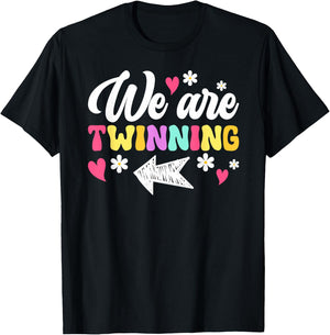 We Are Twinning Twin Day Best Friend Spirit Week T-Shirt - T-Shirt | Black