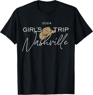 Nashville Girls Trip 2024 Nash Weekend Boots Booze Besties T-Shirt - T-Shirt | Black