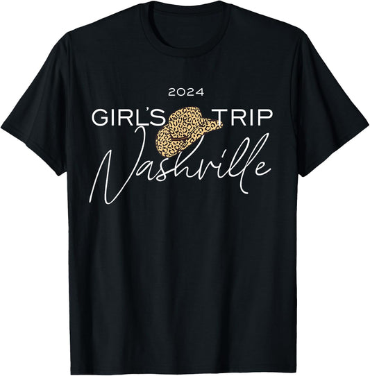 Nashville Girls Trip 2024 Nash Weekend Boots Booze Besties T-Shirt - T-Shirt | Black