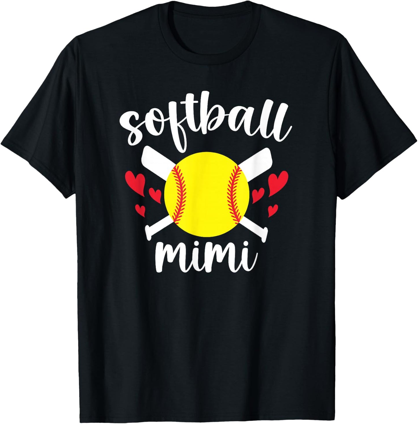 Softball Mimi Proud Mimi Of A Softball Player Mimi T-Shirt - T-Shirt | Black
