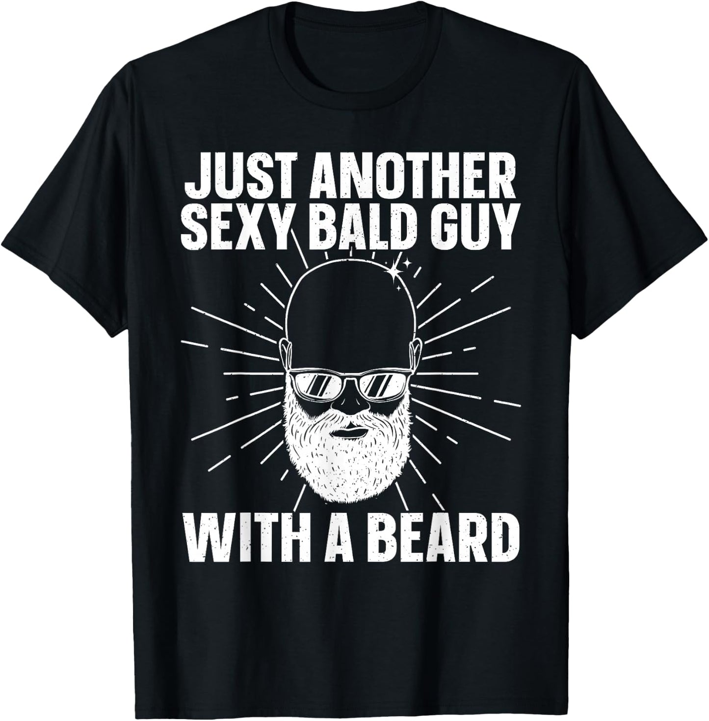 Funny Bald Man Art Boys Facial Hair Bearded Bald Guy T-Shirt - T-Shirt | Black