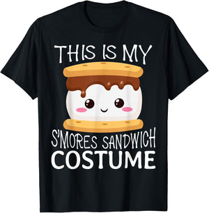 Smores Sandwich Big Camping Kawaii Halloween Group Costume T-Shirt - T-Shirt | Black