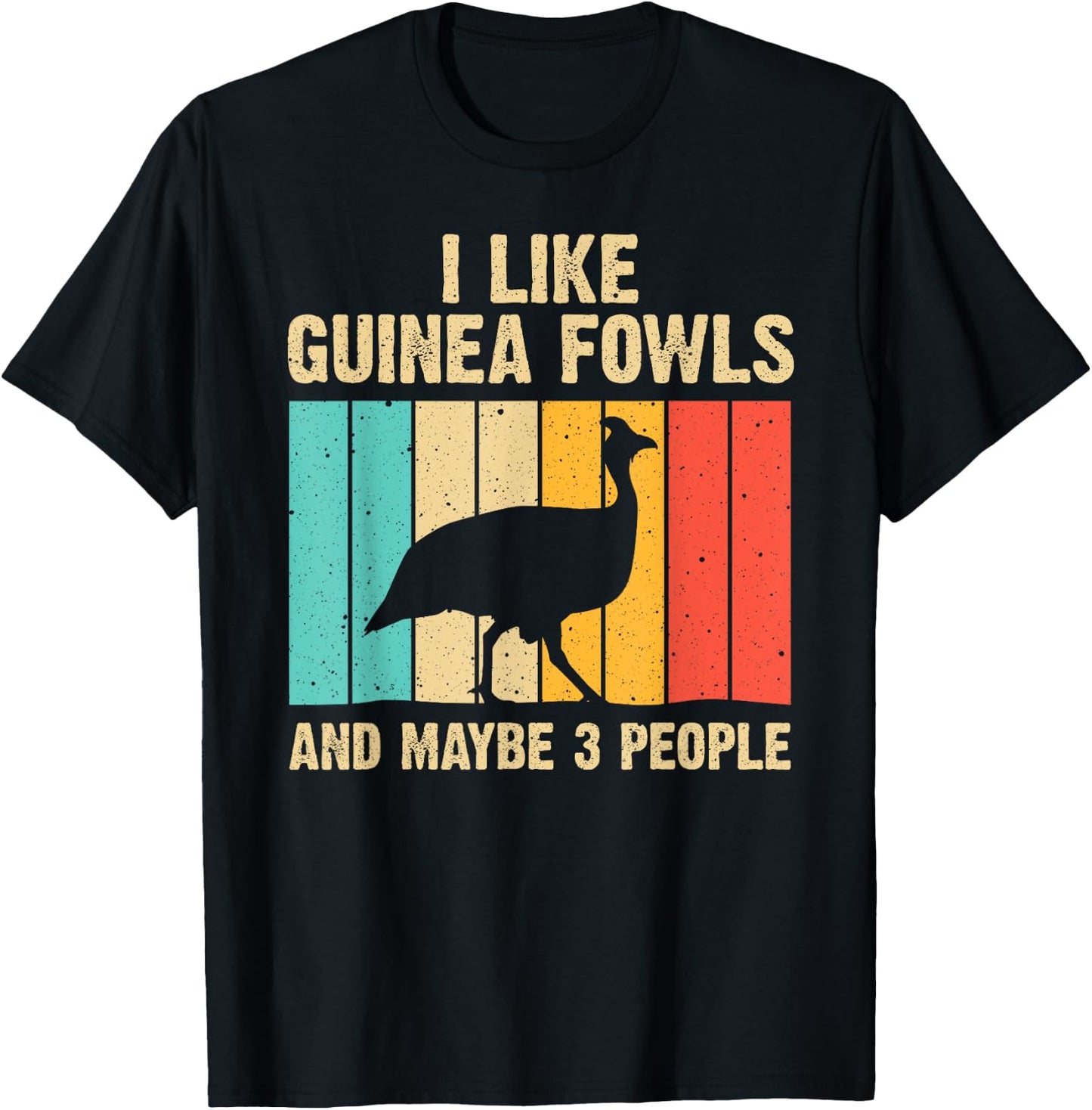 Funny Guinea Fowl Design Women Guinea Hen Bird Lover T-Shirt - T-Shirt | Black