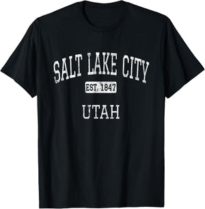 Salt Lake City Utah UT Vintage T-Shirt - T-Shirt | Black