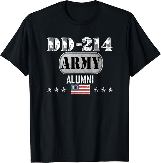 DD-214 US Army Alumni Veteran Day T-Shirt - T-Shirt | Black