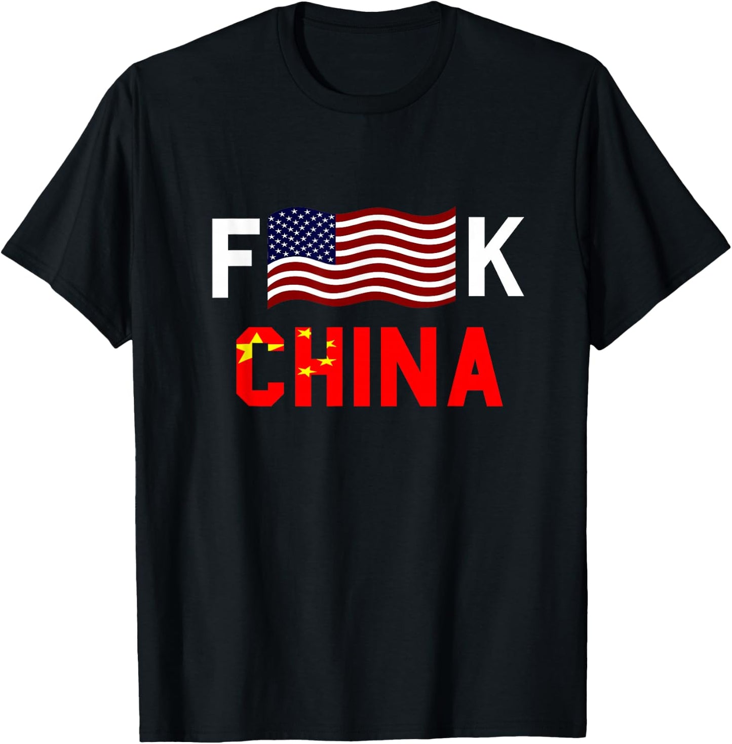 F American Flag K China T-Shirt - T-Shirt | Black