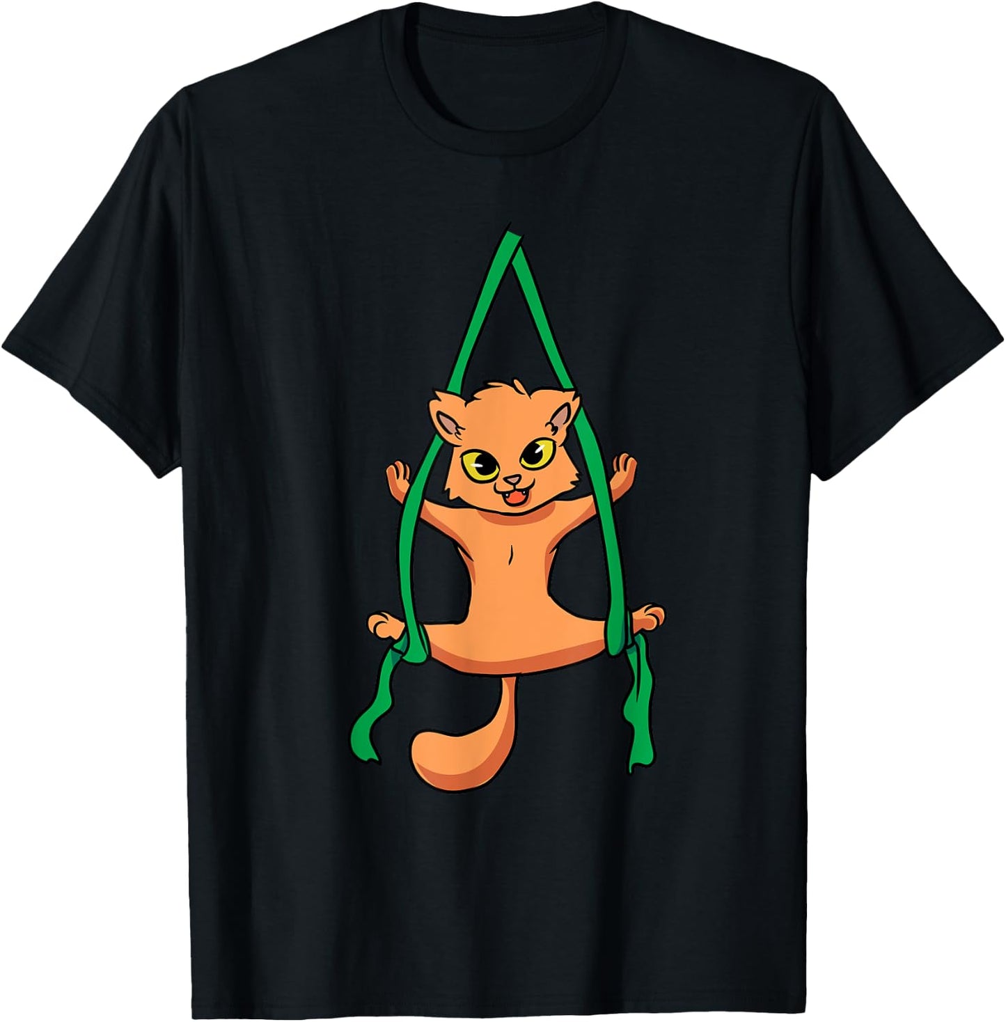 Aerial Silk Dancer Acrobat Funny Cat Aerialist Men Women Girls Kids T-Shirt - T-Shirt | Black