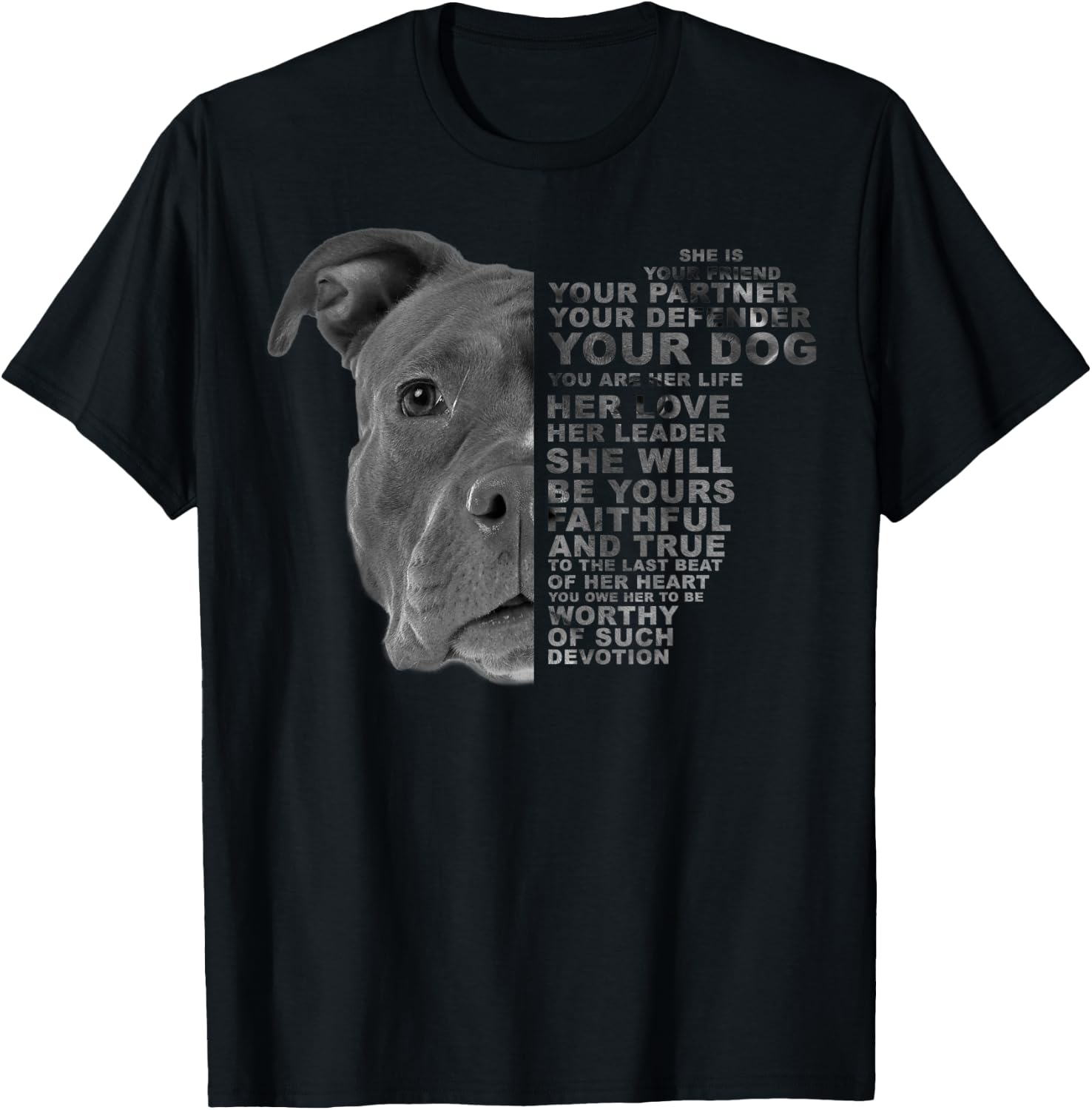 She Is Your Friend Your Partner Your Dog Puppy Pitbull Pitti Women Kids T-Shirt - T-Shirt | Black