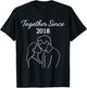 Together Since 2018 Minimal Romantic Couple Anniversary T-Shirt - T-Shirt | Black