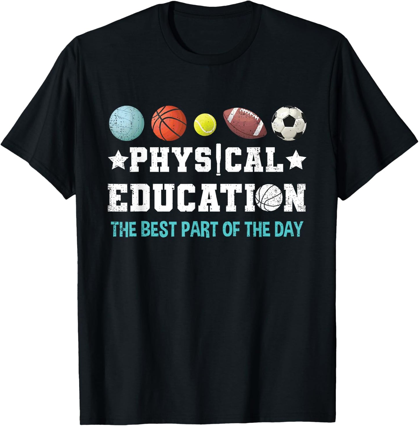 Physical Education PE Teacher Strong School P.E. Teacher T-Shirt - T-Shirt | Black