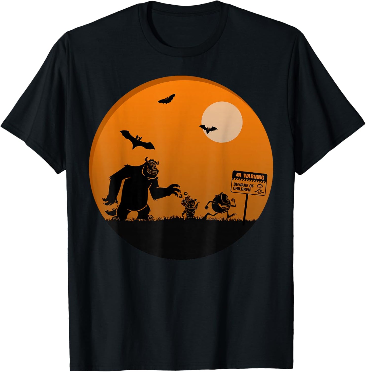 Disney Pixar Monster's Inc. Group Halloween Silhouettes T-Shirt - T-Shirt | Black