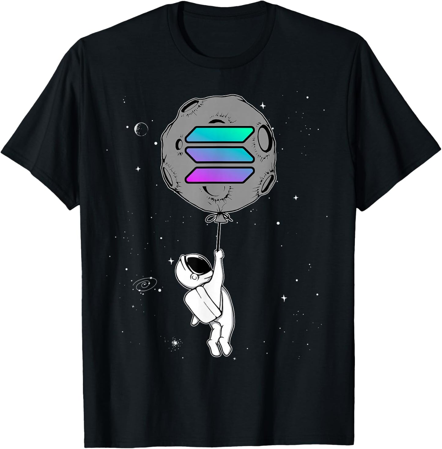 Cryptocurrency Talk Funny Solana Hodl Moon Astronaut T-Shirt - T-Shirt | Black