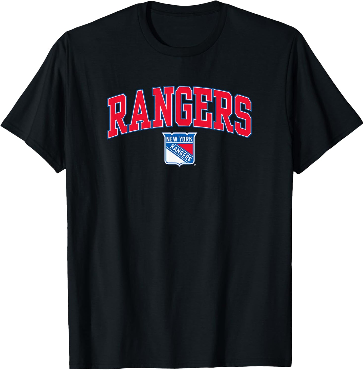 New York Rangers Arch Over - Black, -Adults, Short Sleeve, , NHL, New York Rangers, Sports Fan T-Shirt - T-Shirt | Black
