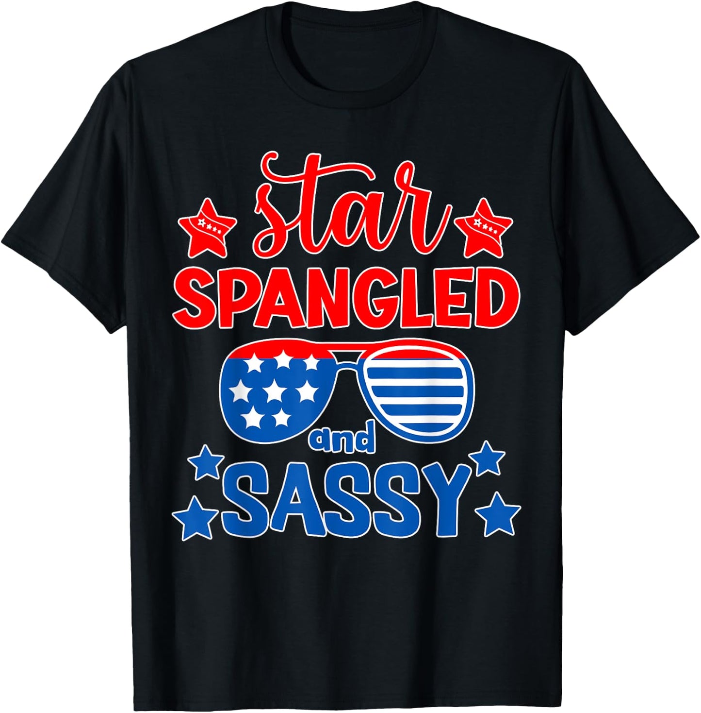 Star Spangled and Sassy T-Shirt - T-Shirt | Black