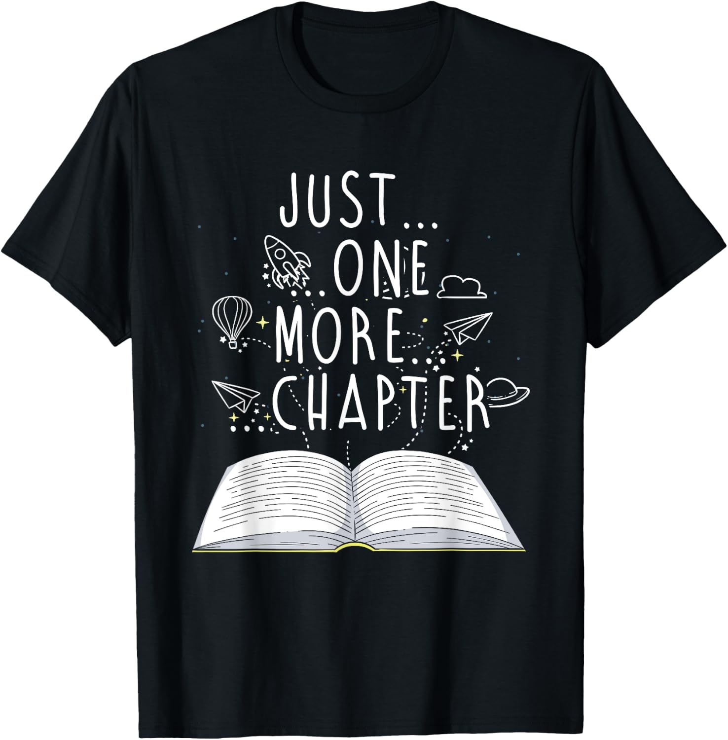 Reader Gifts Just One More Chapter Bookworm Reading Books T-Shirt - T-Shirt | Black