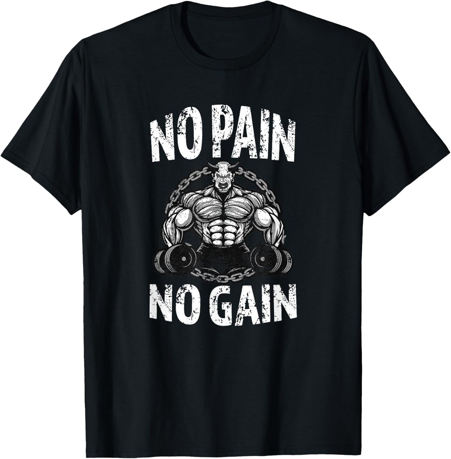 Workout Gym Strong Devil Devil No Pain No Gain T-Shirt - T-Shirt | Black