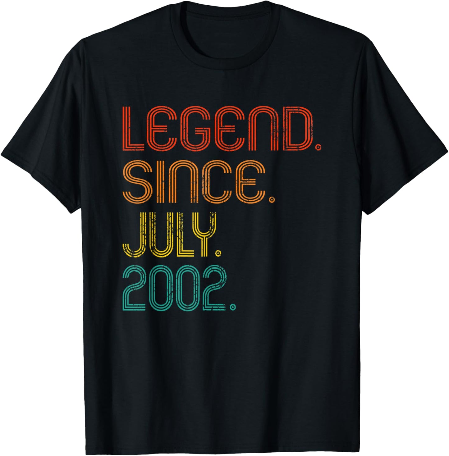 Legend Since July 2002 20th Birthday 20 Years Old Vintage T-Shirt - T-Shirt | Black