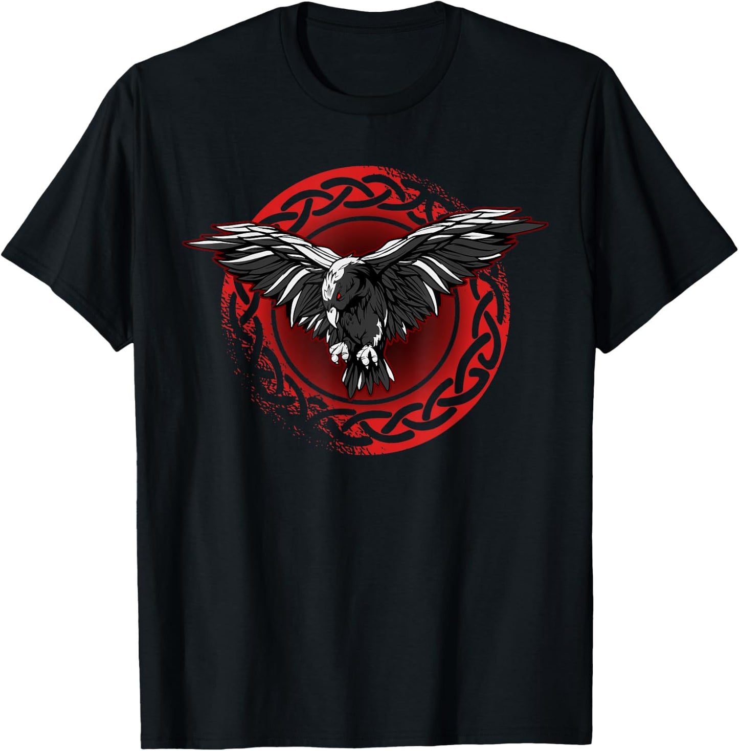 Odin Ravens Huginn & Muninn Vegvisir Vikings Celtic Nordic T-Shirt - T-Shirt | Black