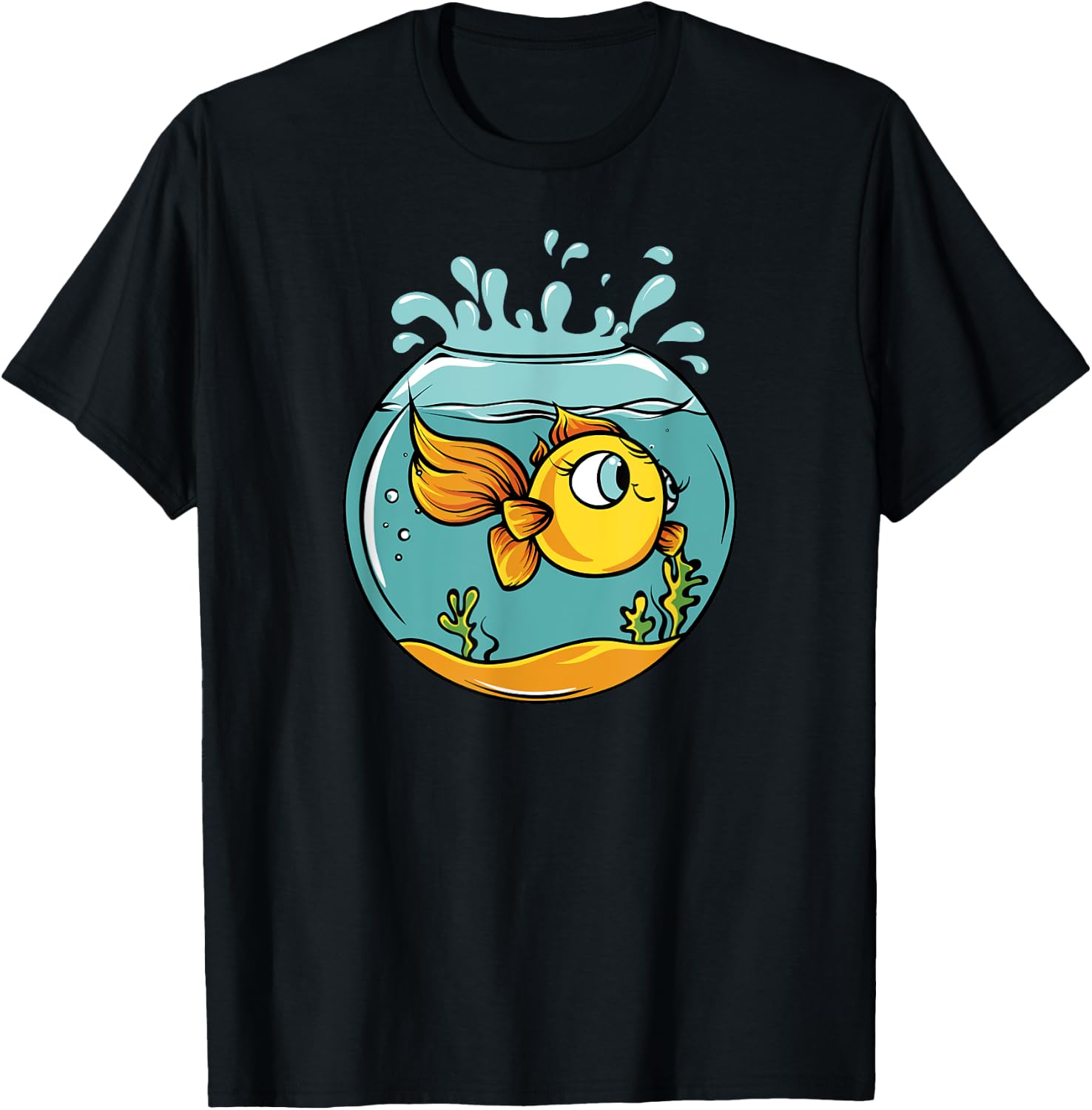 Cute Kawaii Fish Bowl Gifts T-Shirt - T-Shirt | Black