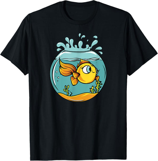 Cute Kawaii Fish Bowl Gifts T-Shirt - T-Shirt | Black