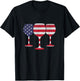 4th Of July Party Patriotic Day Wine US Flag 4th Of July T-Shirt - T-Shirt | Black