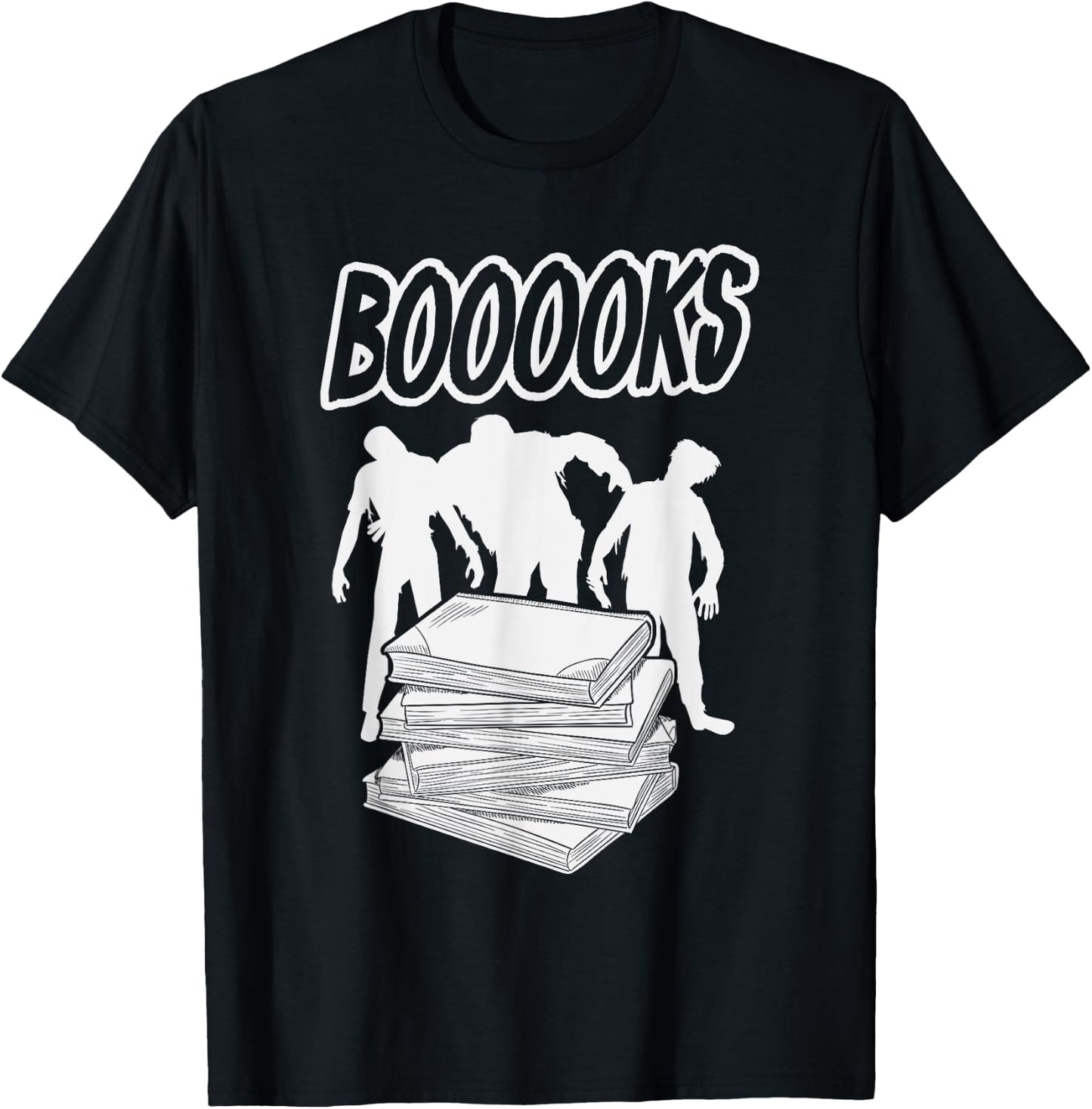 Booooks Halloween Zombie Book Reader Spooky Funny Gift T-Shirt - T-Shirt | Black