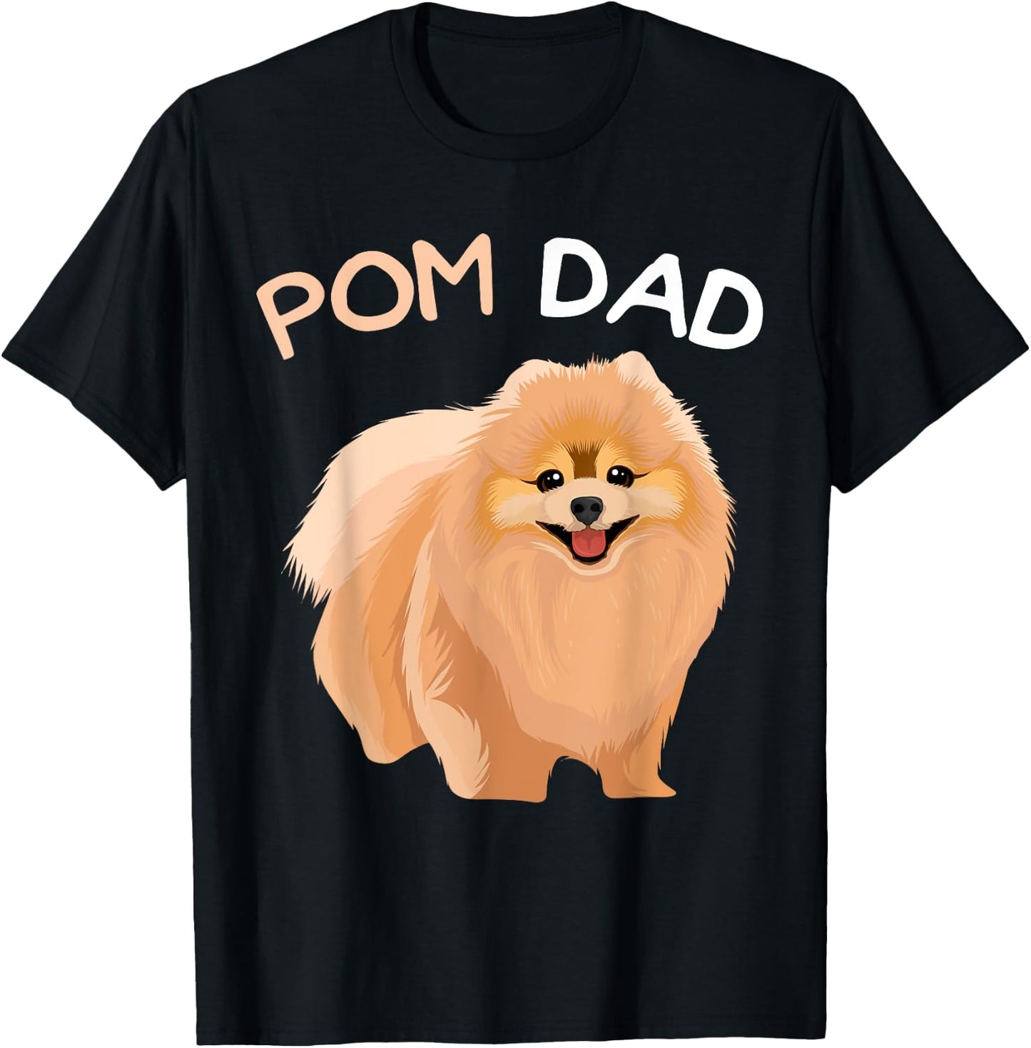 Pomeranian Pom Dad Dog Father T-Shirt - T-Shirt | Black