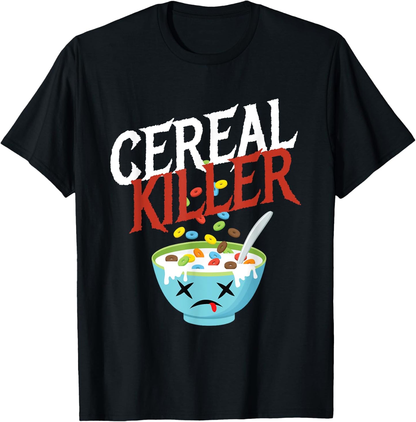 Cereal Killer I Costume Breakfast Cereal Halloween Party T-Shirt - T-Shirt | Black