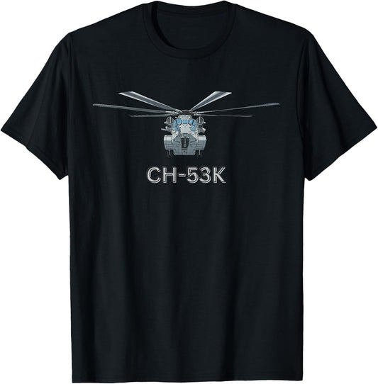 United States Military CH-53K Helicopter T-Shirt - T-Shirt | Black