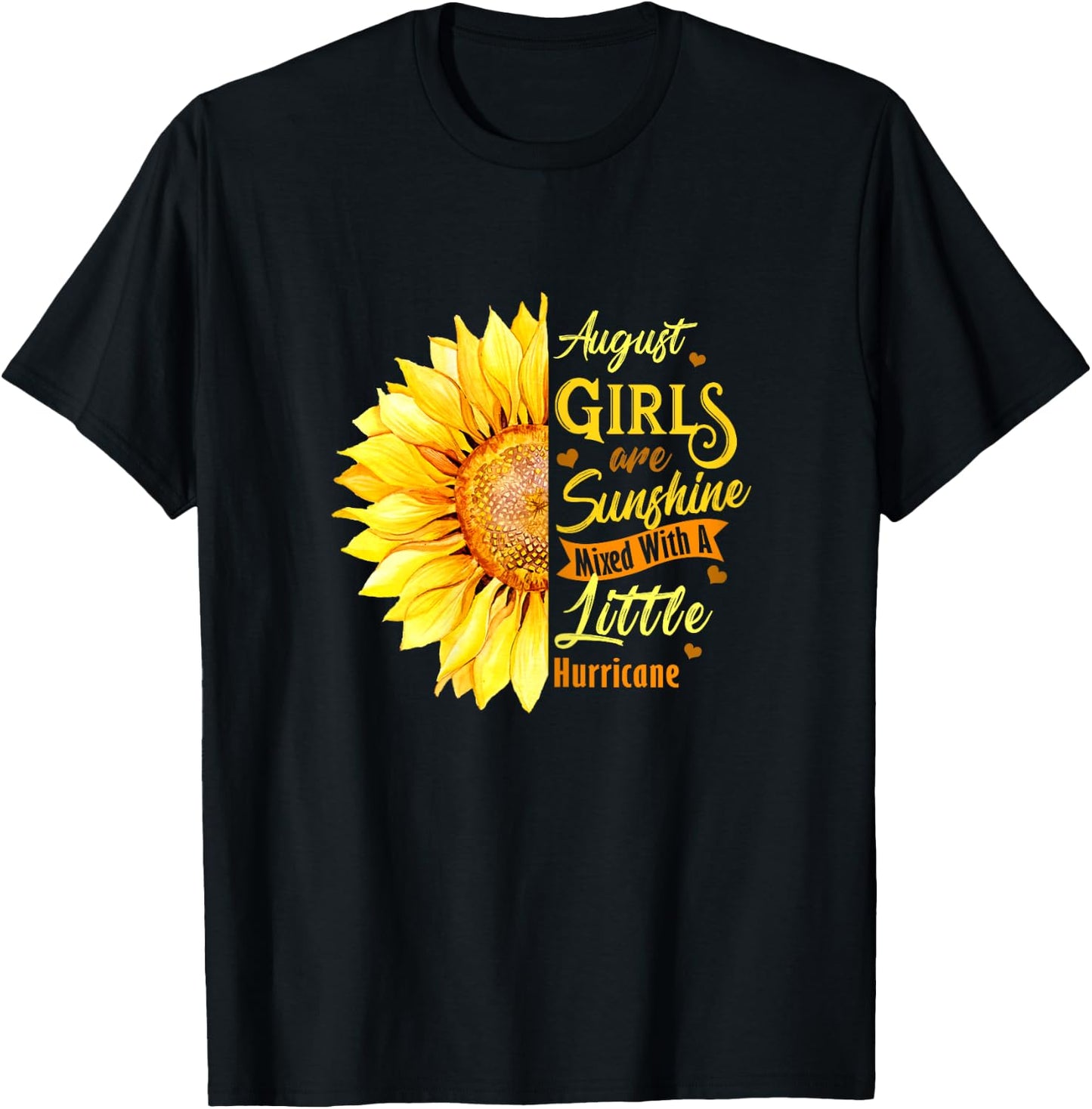 August Girls Are Sunshine Mixed Little Hurricane T-Shirt - T-Shirt | Black