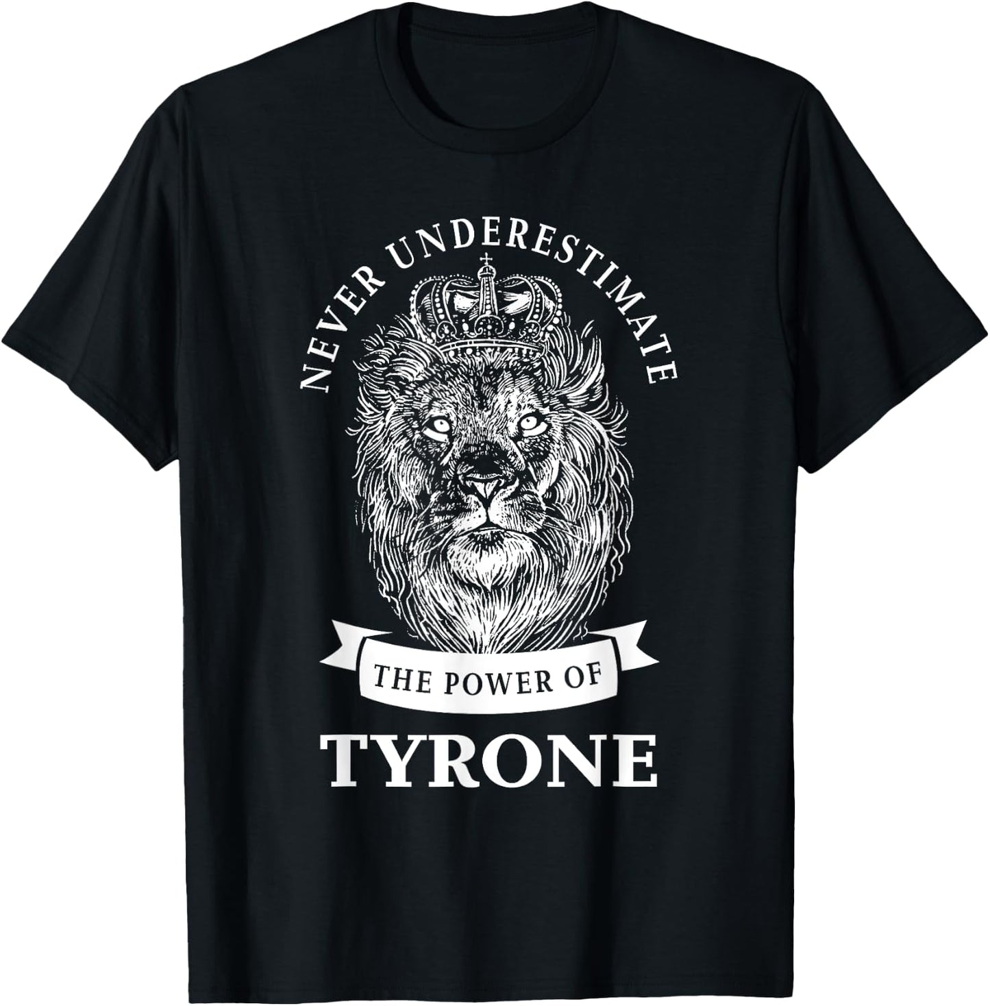 Tyrone Name Lion T-Shirt - T-Shirt | Black