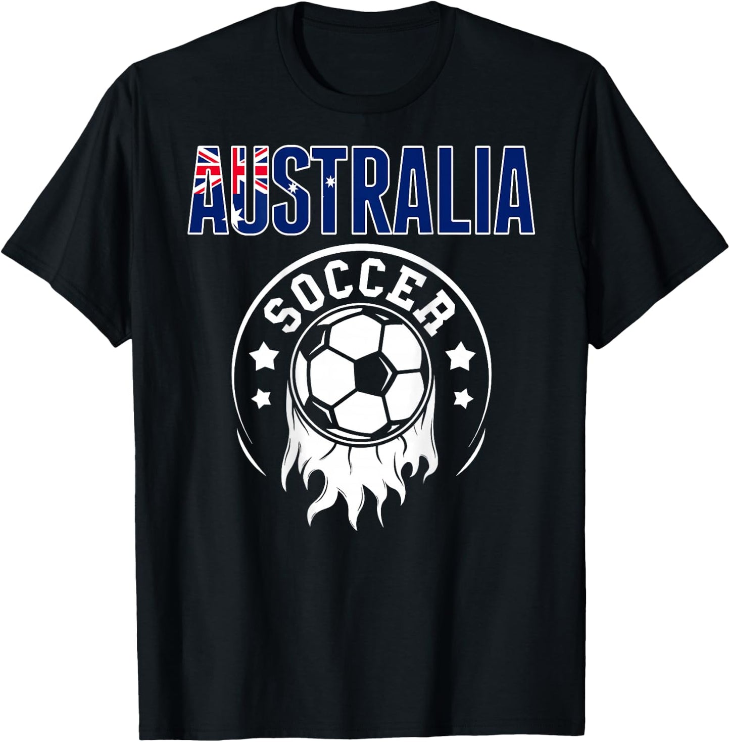 Australia Soccer Fans Jersey Australian Flag Football Lovers T-Shirt - T-Shirt | Black