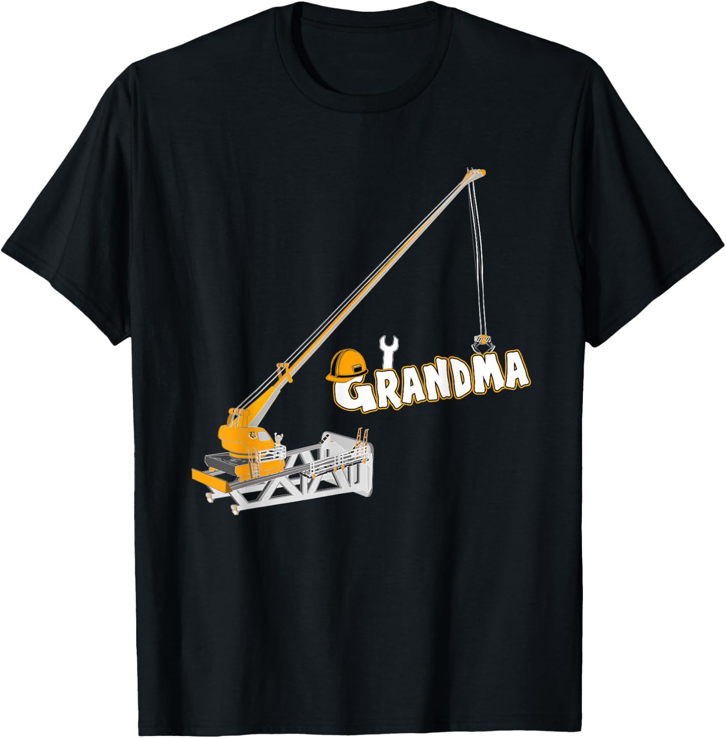 Funny Construction Worker Shirt Grandma Birthday Crew Party T-Shirt - T-Shirt | Black