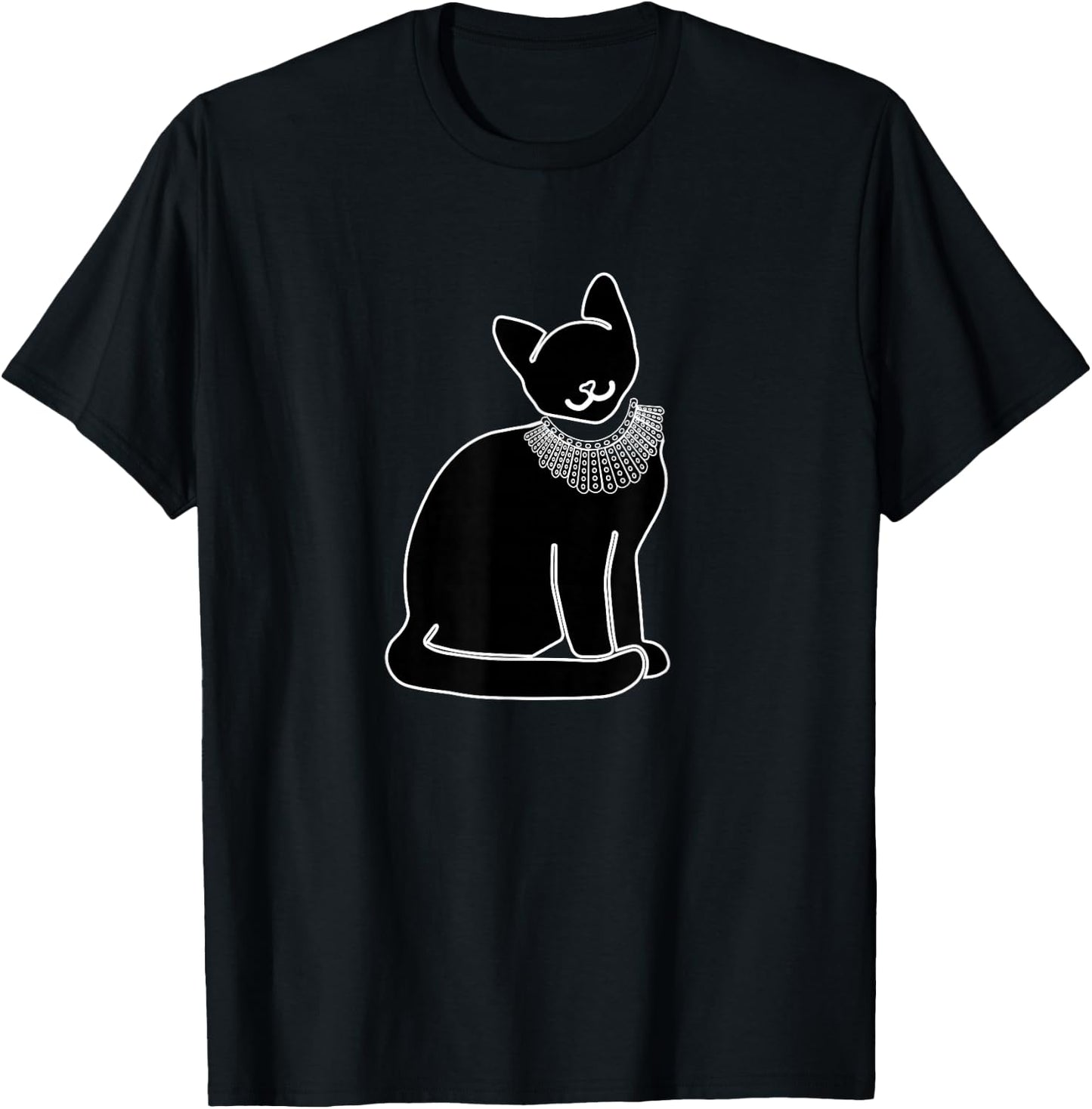 Cat with Ruth Bader Ginsburg Collar RBG T-Shirt - T-Shirt | Black