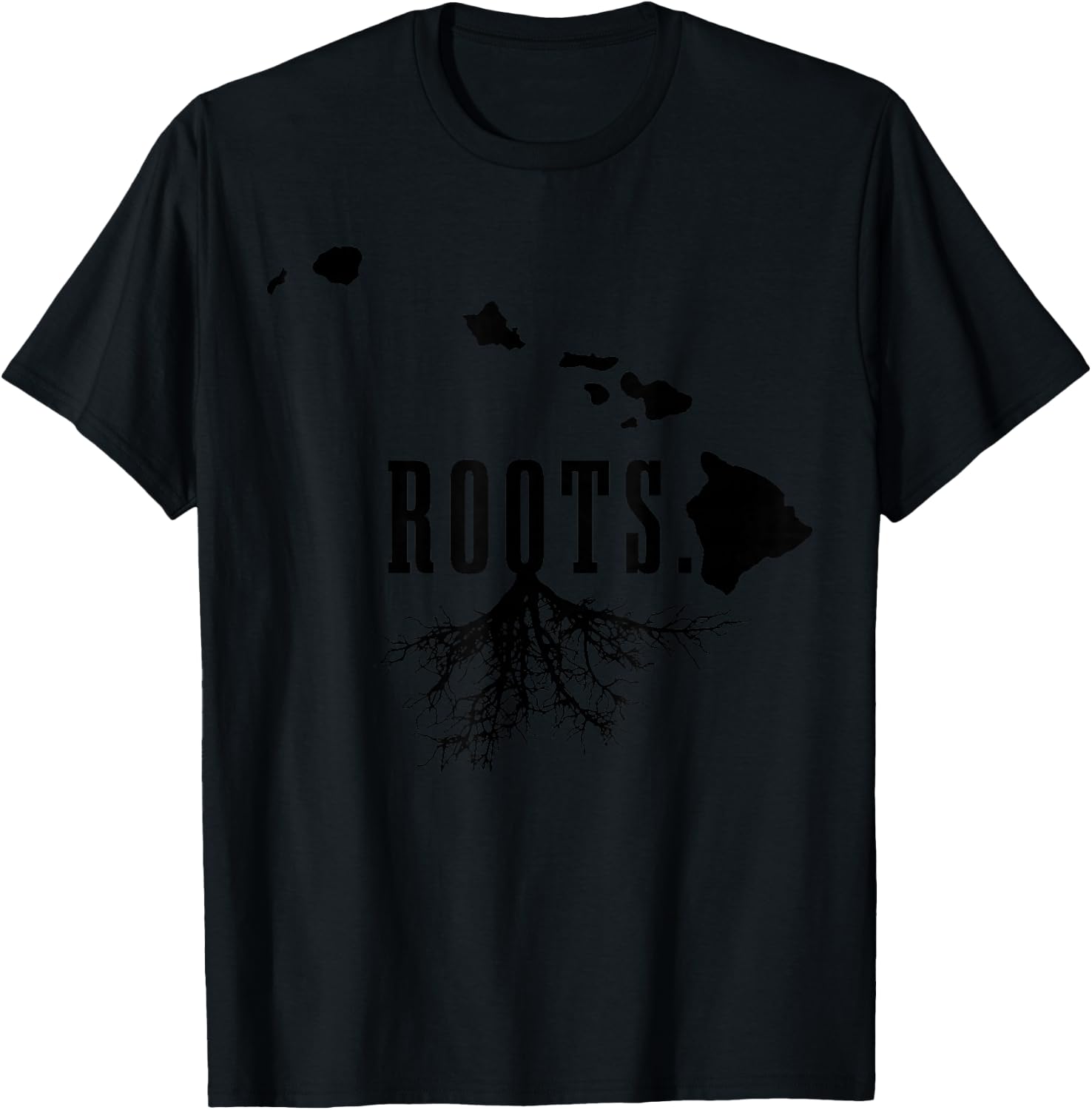 Hawaiian Island Map - Hawaiian Roots - Vintage Design T-Shirt - T-Shirt | Black