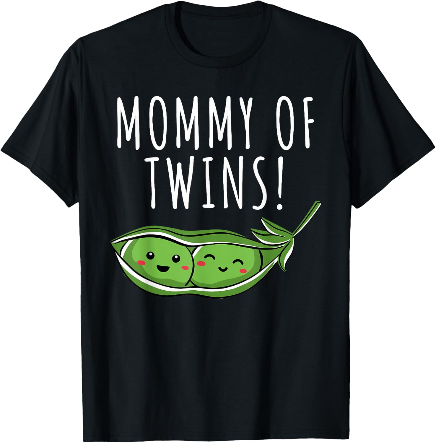 Two Peas in a Pod Mommy of Twins funny vegetable T-Shirt - T-Shirt | Black