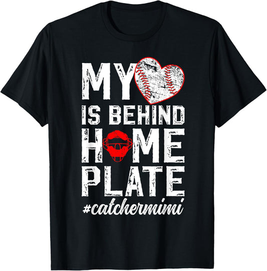 Proud Baseball Catcher Mimi of A Baseball Catcher T-Shirt - T-Shirt | Black